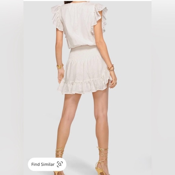 Ramy Brook Bridgette Flutter Sleeve Ruffled V-Neck Dress. Size S - Picture 7 of 15